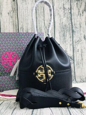 NWT Tory Burch Miller Bucket Bag Black